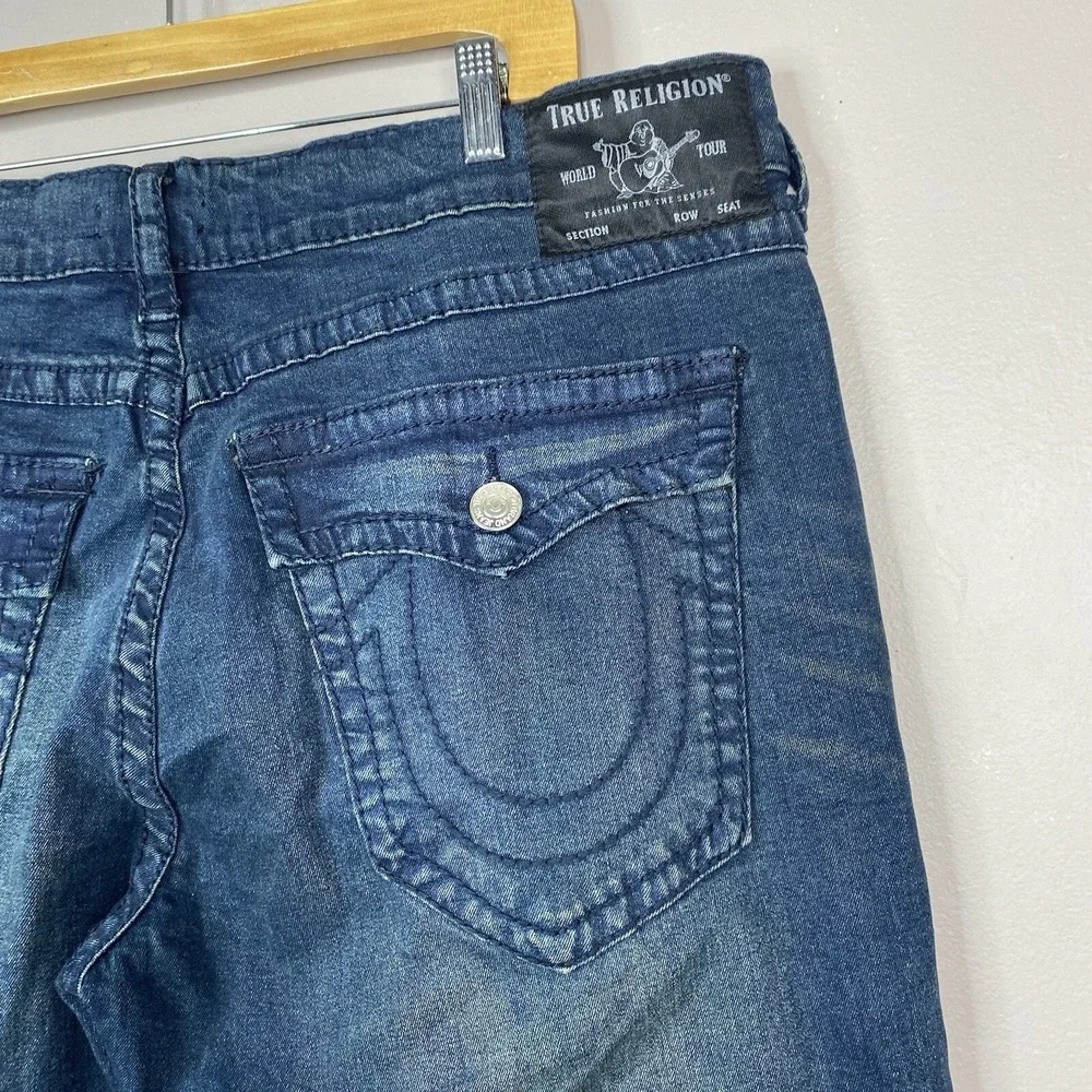 TRUE RELIGION Geno Relaxed Slim Jeans Men's Size 40x31‎ Dark Wash Denim (Flaw)